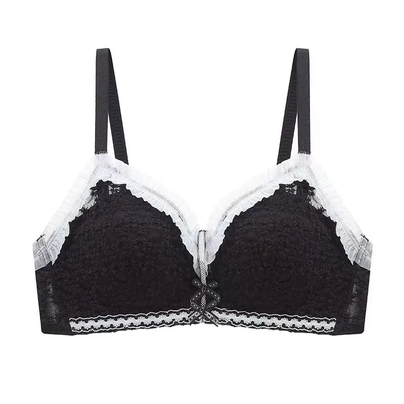 Japanese Style Cotton Bra Briefs Set Sexy Lace Bra Fashion Push Up Brassiere Seamless Comfort Panties Female Sexy  Lingerie Set