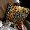Colorful Houses-11CT DIY Stamped Cross Stitch Shopping Bag 40*40cm/15.75*15.75in