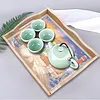 DIY Diamond Painting Wooden Tray Food Tray with Handle Living Room Decoration Donut Wooden Tray Kit