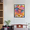 Sunflower Eye Girl - Round AB Drills Diamond Painting(45*55cm)