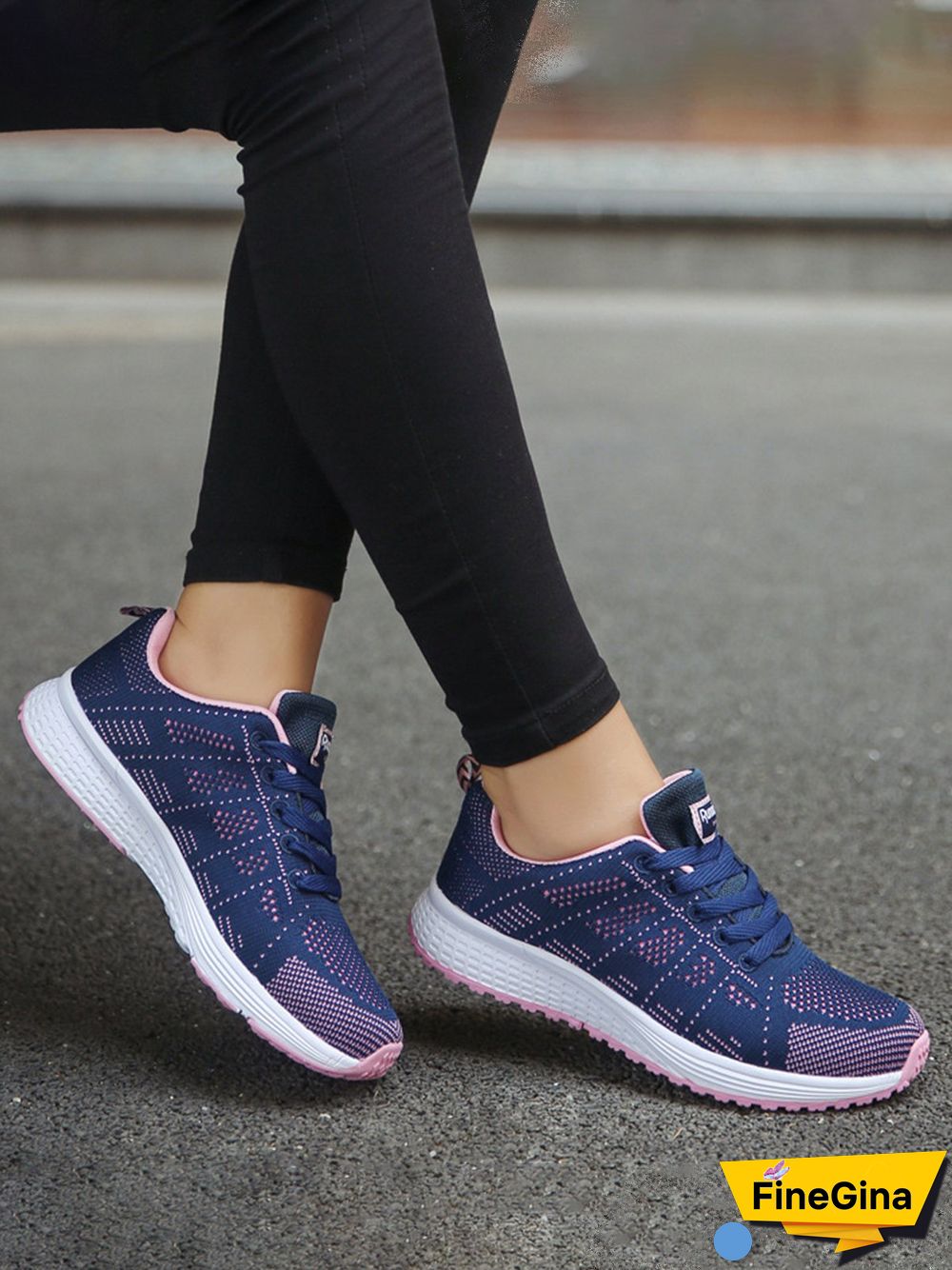 Contrasting Solid Color Breathable Mesh Casual Sneakers