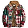Men's Classic Flannel Retro Plaid Shirt Hooded Jacket Coat