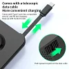VoltAxis Foldable Zinc Alloy Metal 3-in-1 Magnetic 15W Wireless Charger Portable Fast Charger with Retractable Cable
