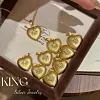 Retro Palace Style Brushed Heart Necklace Niche High-End Design Light Luxury Diamond Inlaid Exquisite Temperament Female Clavicle Necklace