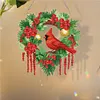 DIY Special Shaped Diamond Painting Wall Decor Wreath Hanging Kit(Cardinal)