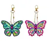 2PCS/SET 5D DIY Diamond Painting Double-side Special Drills Keychain Slap Luminous Kits