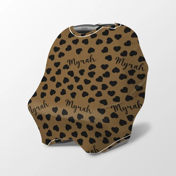 Personalized Baby Car Seat Canopy with Hearts | Canopyl252