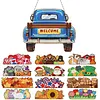 DIY Diamond Painting Truck Decor Wooden Welcome Sign with 12 Interchangeable Holiday Icons, Farmhouse Style Hanging Kit