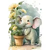 >SALE<Full Embroidery Cotton Thread 11CT Printed Elephant Cross Stitch Kit 40x60cm