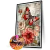 Butterfly Peony-Full Round Diamond Painting 40*60CM(Poster Style)
