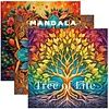 3PCS Tree Coloring Book Set Mindfulness Art Books for Adults 