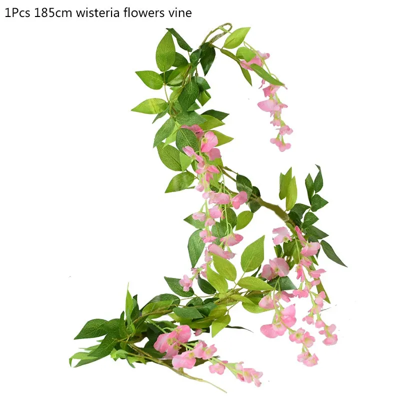 Artificial Green Eucalyptus Leaves Garland Fake Vines Rattan Artificial Plants Ivy Wreath for Wedding Party Home Wall Decoration