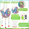 Butterfly DIY Diamond Painting Wind Chimes Crystal Window Suncatcher Craft Set Birthday Gifts Home Garden Decor