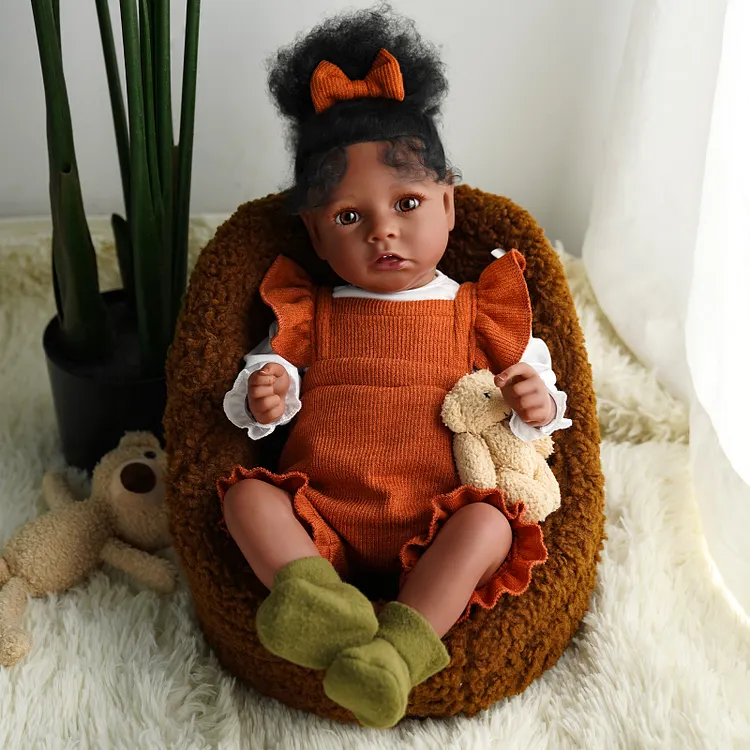 [90Days Lowest Price]Babeside Quiet Reborn Baby Saria 20'' African American Toddler Girl Building Lovely Memories