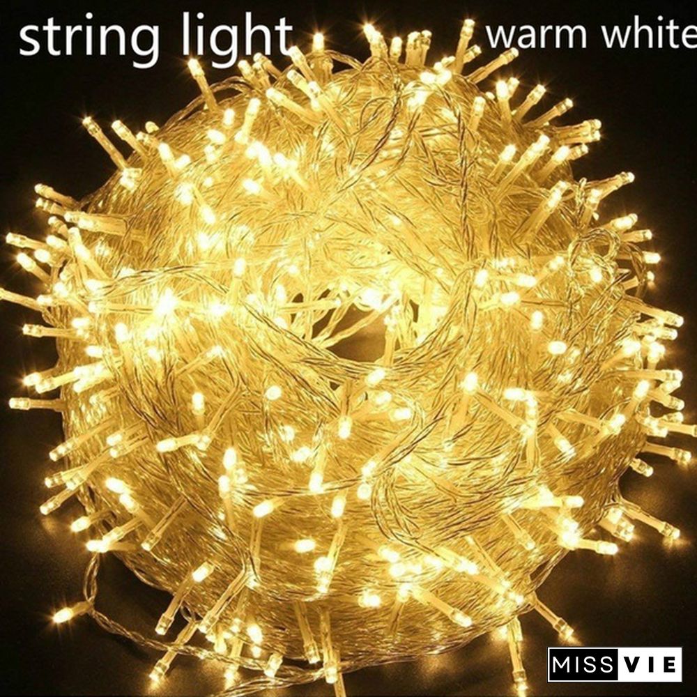 New Droop Curtain Icicle String Light 100LED 10M Christmas/Wedding/Party Decoration Lights Garland AC 110V 220V Outdoor Waterproof Led Lamp 4 Colors