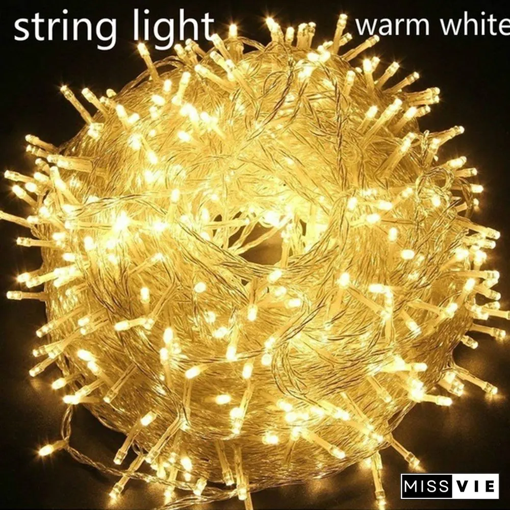 New Droop Curtain Icicle String Light 100LED 10M Christmas/Wedding/Party Decoration Lights Garland AC 110V 220V Outdoor Waterproof Led Lamp 4 Colors