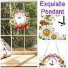 DIY Strawberry Daisy Diamond Clock Art Pendant Home Wall Decoration