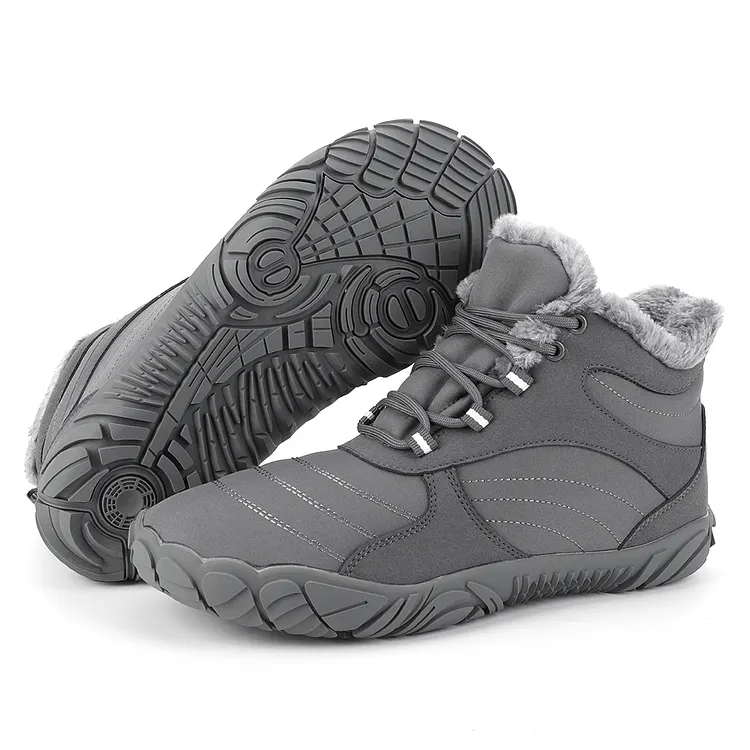 HiGropcore Hike Footwear Winter Barefoot Boots, Fur Lined Waterproof Snow Boots Womens Mens, Wide Toe Box Minimalist Ankle Booties