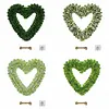 Heart Shaped Wreath Simulation Artificial Green Leaves Wreath for Front Door