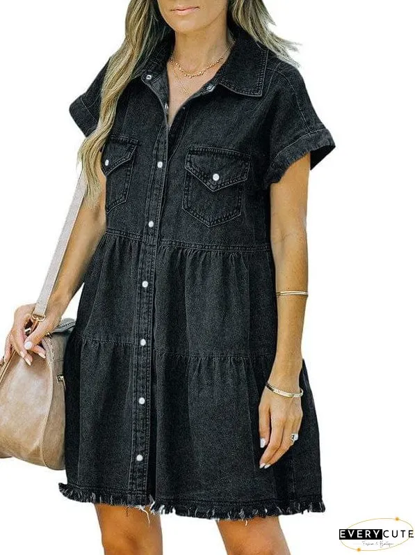 Drop Shoulder Denim Dress