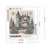 Peinture ronde de diamant de perceuse de maison de neige-30*30cm