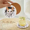 8PCS Diamond Painting Acrylic Critters in the Hole Coaster Kit with Holder