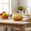 Vintage-Style Glass Hen on Nest Dish with Lid Tabletop Dessert Plate Snack Bowl