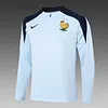 2024 France Half-Pull Training Suit Light Blue Football Shirt 1:1 Thai Quality