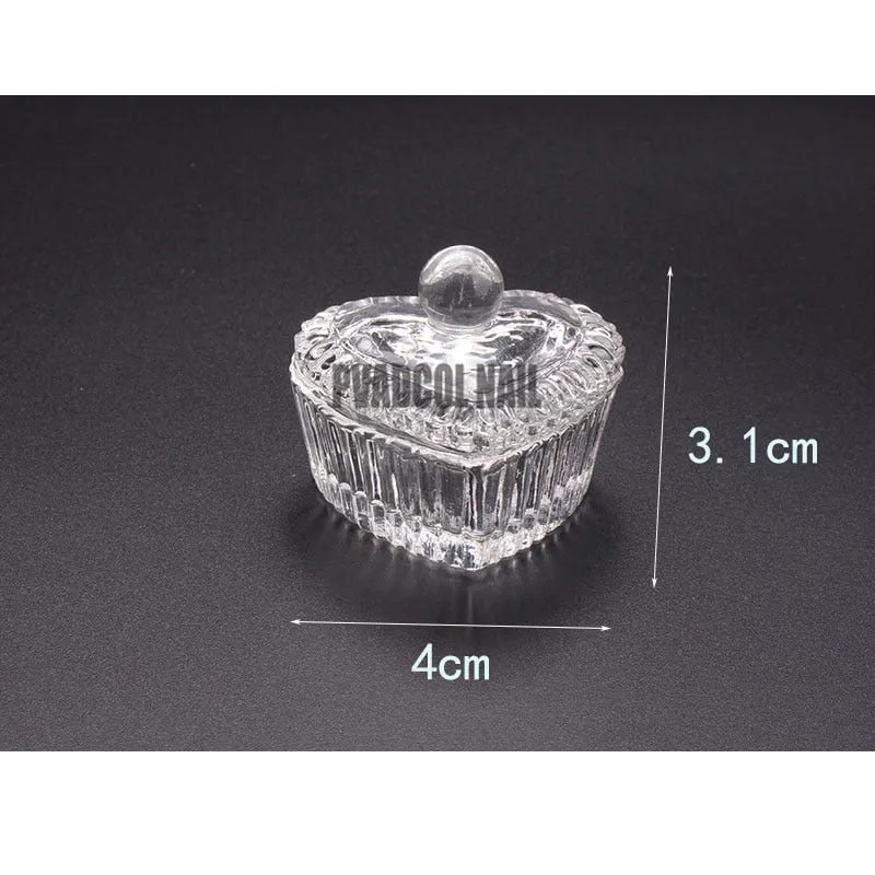 Crystal Glass Dappen Dish Cup Holder Lid Bowl Nail Art Acrylic for Liquid Powder-Nail Inspo