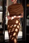 Women's Elegant Solid Colour Design Ruched Slim Dress
