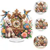 (US Local)Acrylic Special Shape Flower Bird Diamond Painting Clock Ornaments Kit