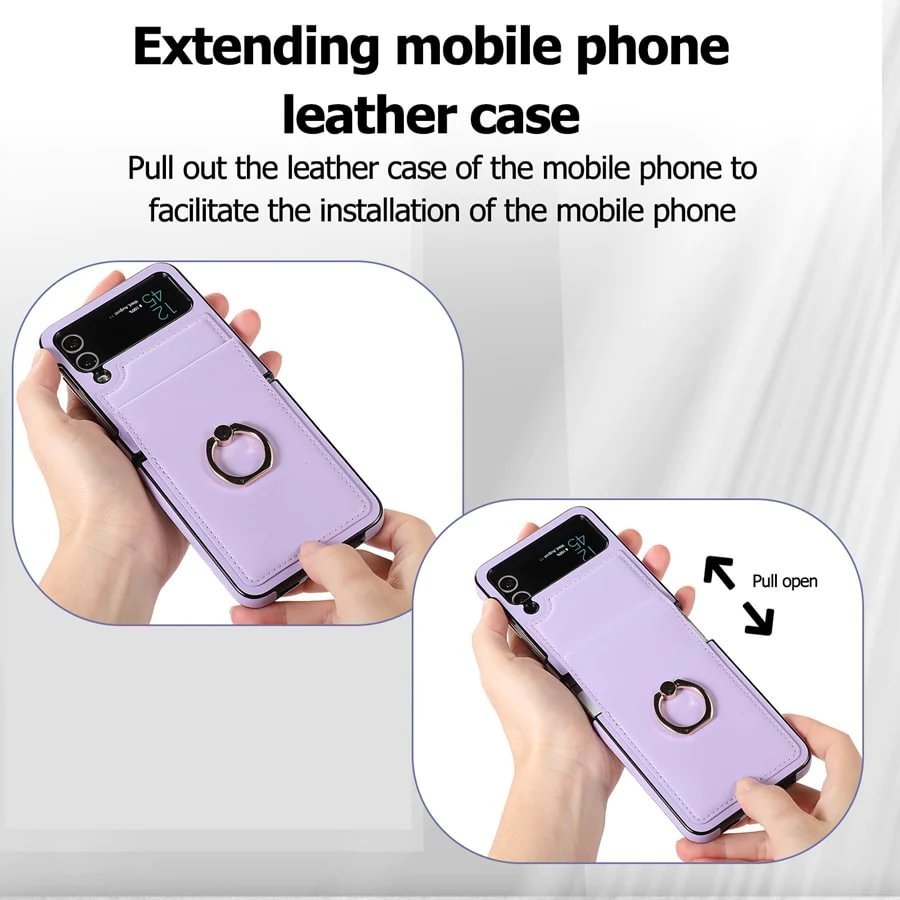 Suitable For Samsung Z Flip 3/Z Flip 4 Folding Solid Color Ring Folding Screen Phone Case