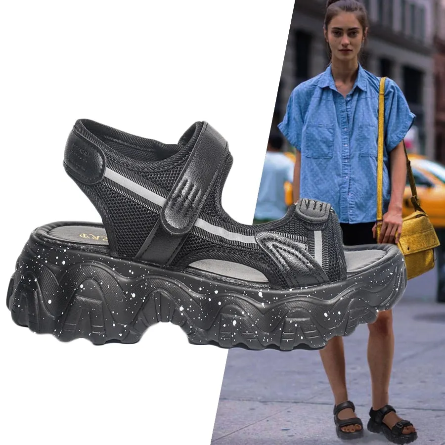 Fujin 6cm Women Sandals Cute Comfy Shoes Comfortable Ladies 2021 Slides Stylish Shoes Women Summer open toe Platform Sandals
