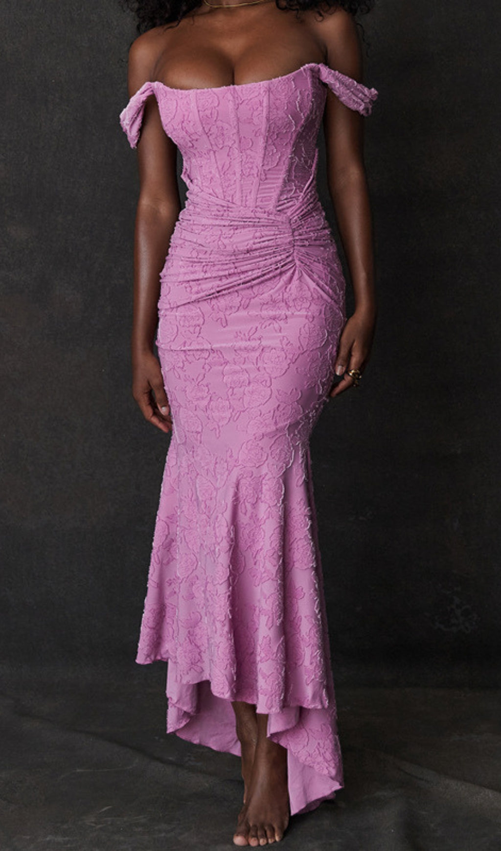 Ana&euml;lle Pink Floral Corset Maxi Dress Flowering Girl