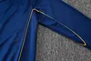 Joyfball 2025/2026 Kids Size Real Madrid Long Zipped Jacket Retro Version Royal Blue Soccer Jersey  1:1 Thai Quality 