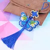 Full Bead Embroidery Keychain Butterfly Printed Craft Gifts(10.8x6.7cm)