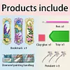 (US Local)3Pcs Special Shaped Framed Flowers 5D DIY Diamond Art Book Mark for Home Office