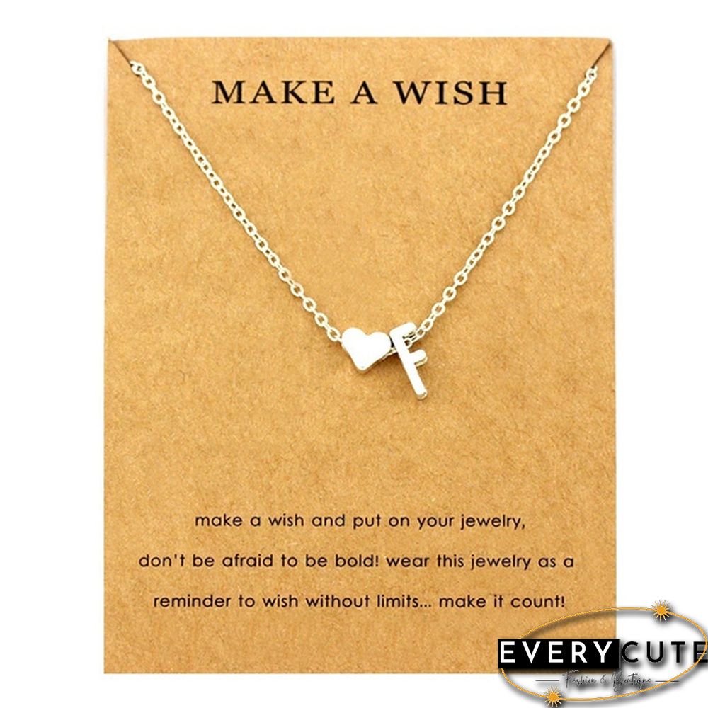 Fashion 26 Letters Sweater Chain Necklace Tiny Love Heart Pendants for Women Collier Lovers Gift Choker Necklace Pendant Gifts Jewelry Friendship Gifts