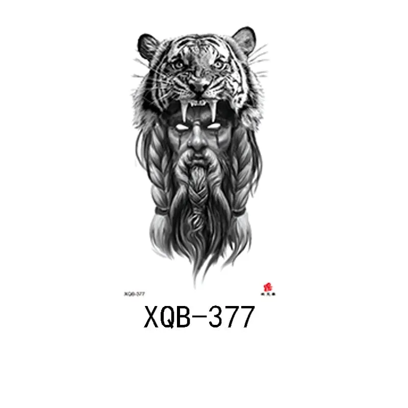 Small Full Arm Waterproof Tattoo Sticker Half Arm Arm Fierce Animal Arm Lasting European and American Tattoo Sticker