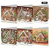 (US Local)6PCS DIY Diamond Art Greeting Cards Congratulation Card & Gift (Gingerbread Man)