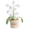 Crochet Flowers Potted Plants Decorative Crochet Ornaments DIY Gifts for Friends