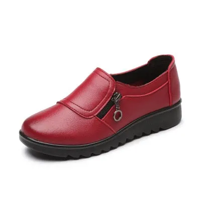 GKTINOO New Autumn Women's Shoes Fashion Casual Women Leather Flat Shoes Ladies Slip On Comfortable Black Work shoes Flats
