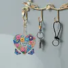 (US Local)6Pcs Acrylic Double Sided Heart Diamond Painting Keychain for Bag Decor