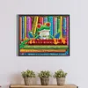>SALE<5D DIY Full Round Drill Partial AB Diamond Painting Reading Frog Kit 55x45cm