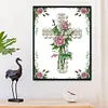 Rose Cross-14CT Stamped Cross Stitch Kit(21*28cm)