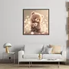 >SALE<Full Embroidery Eco-cotton Thread 11CT Printed Bear Cross Stitch Kit 40x40cm