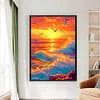 Seaside Rising Sun-9CT Stamped Cross Stitch 68*95cm/26.77*37.4in(Big Size)