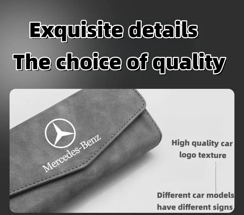 Car sun visor multifunctional suede leather glasses storage box