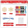 10Pcs Christmas Snowflake - Cross Stitch Wood Pendants Embroidery 9cm