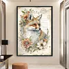 (Big Size) Vintage Poster Fox - 11CT Stamped Cross Stitch 40*60cm/15.75*23.62in（Poster Cross stitch）